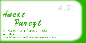 anett purczl business card